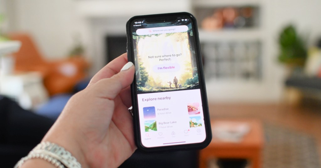airbnb app on a phone