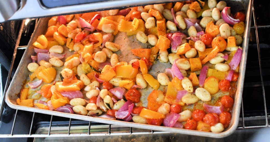 sheet pan meal with gnocchi