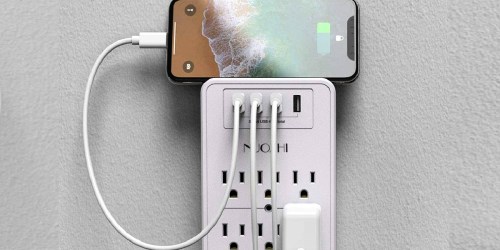 Surge Protector w/ 6 Outlets, 4 USB Ports & Phone Holder Only $12.74 on Amazon