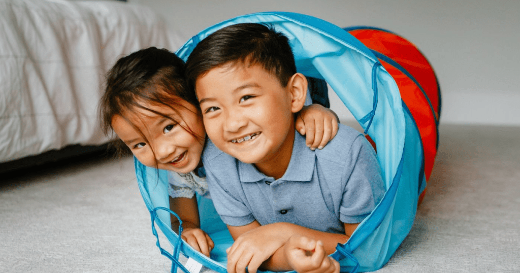 kid playing in Chuckle Roar Tunnel