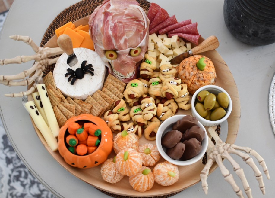 halloween charcuterie board top view