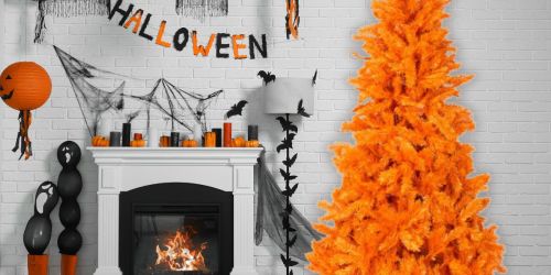 Orange Artificial Christmas Trees are Perfect for Halloween Decorating + on Sale on Wayfair.online!