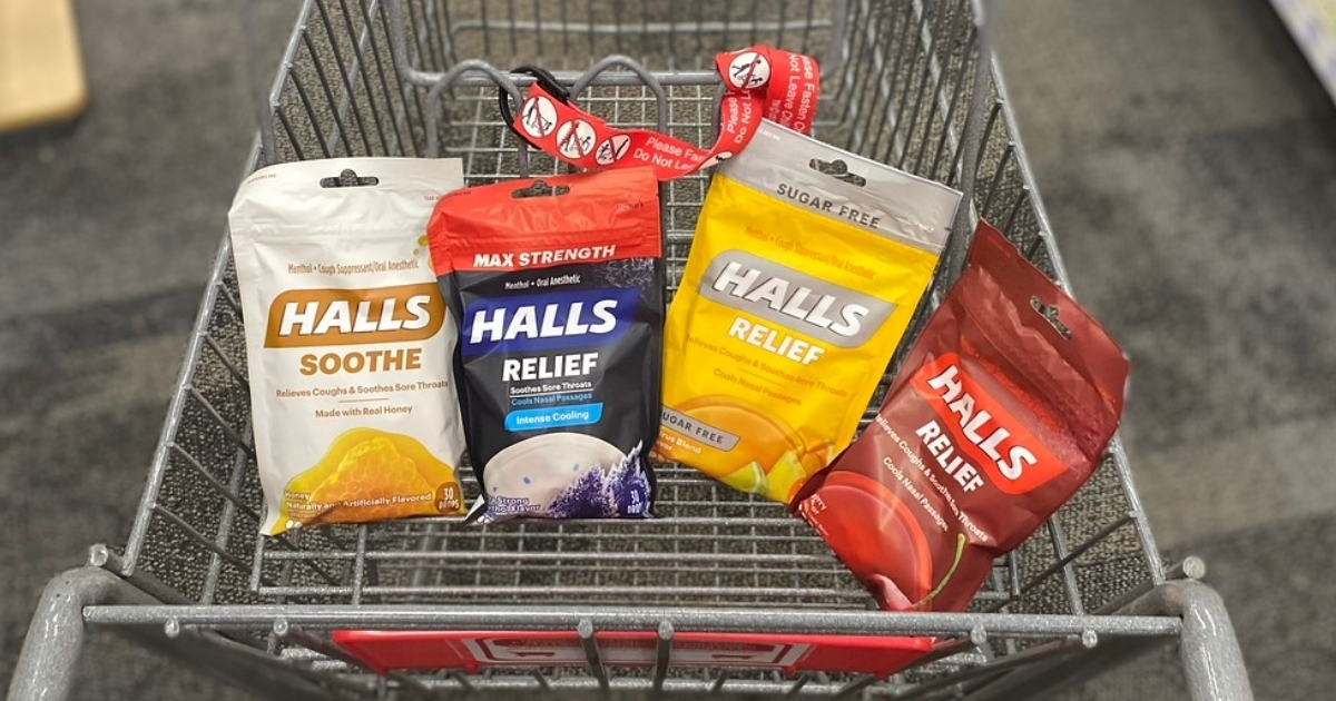 4 halls cough drops in cart