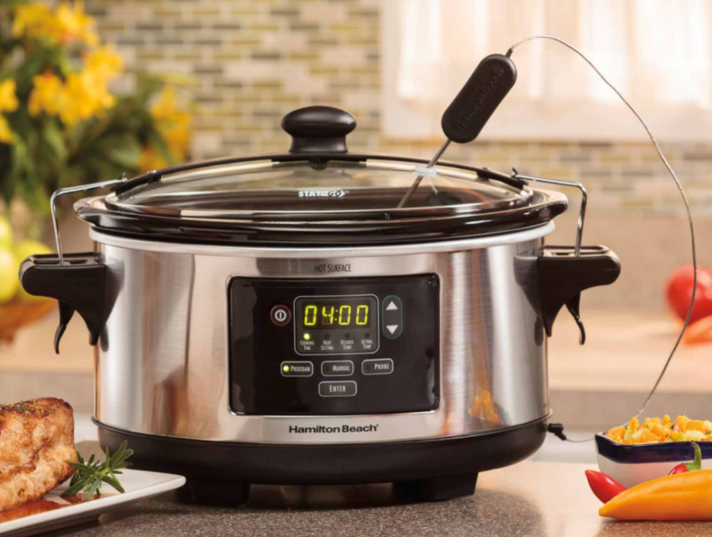 slow cooker on a counter