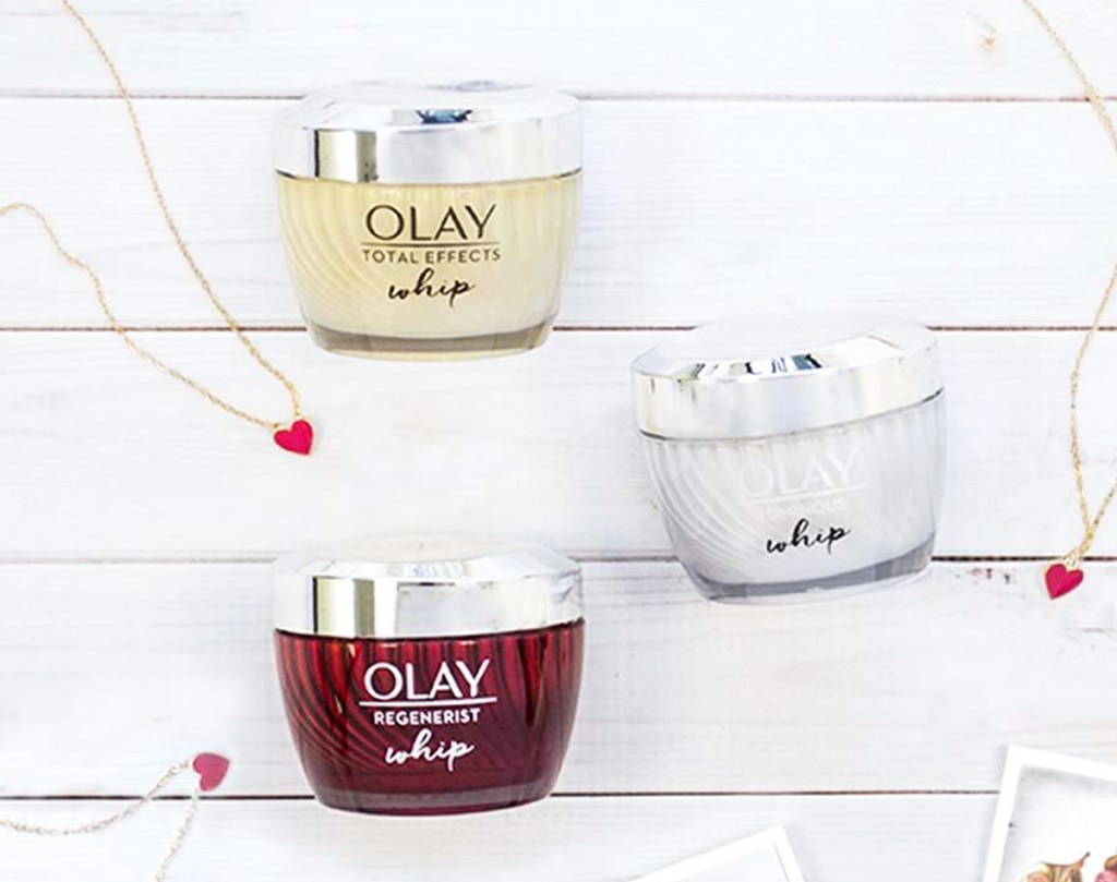 three olay whip moisturizers