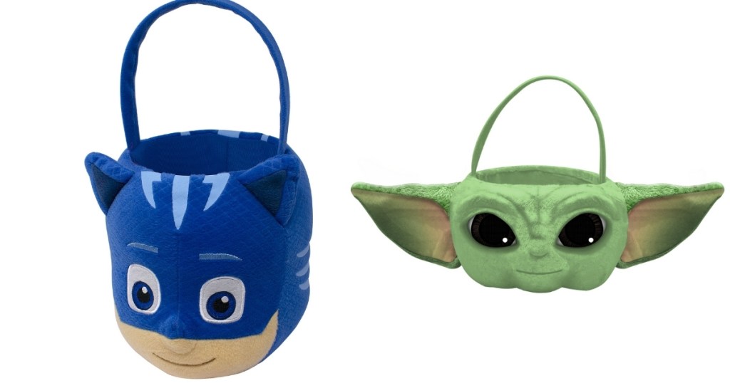 pj masks catboy and baby yoda halloween trick or treat buckets