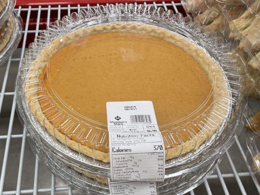 Sam's Club Pumpkin Pie