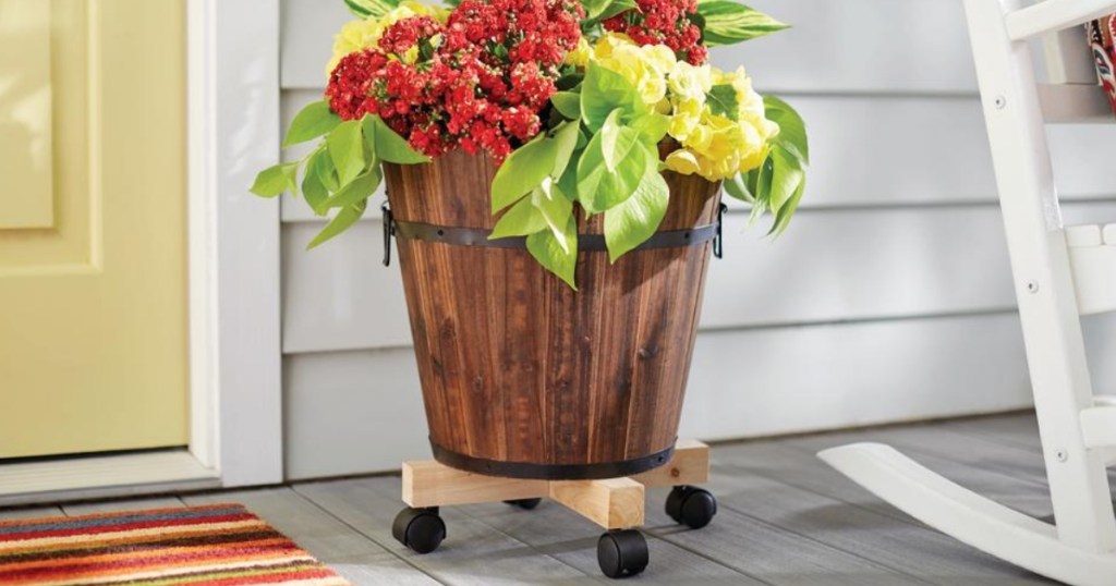 Vigoro 13" Wood Plant Caddy