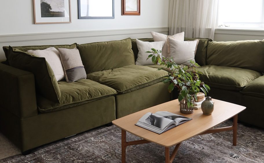 albany park green kova sectional