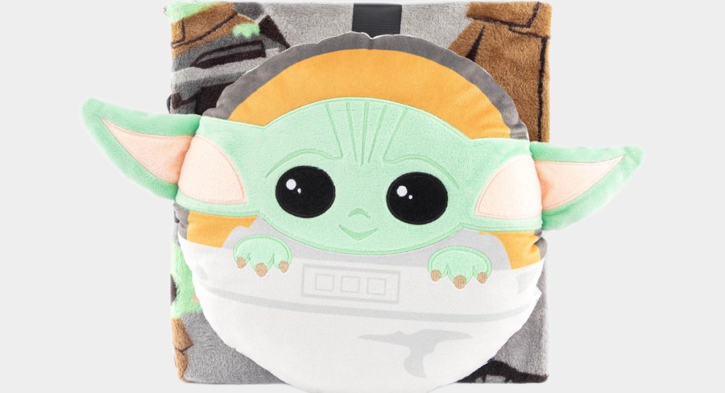 baby yoda throw blanket displayed