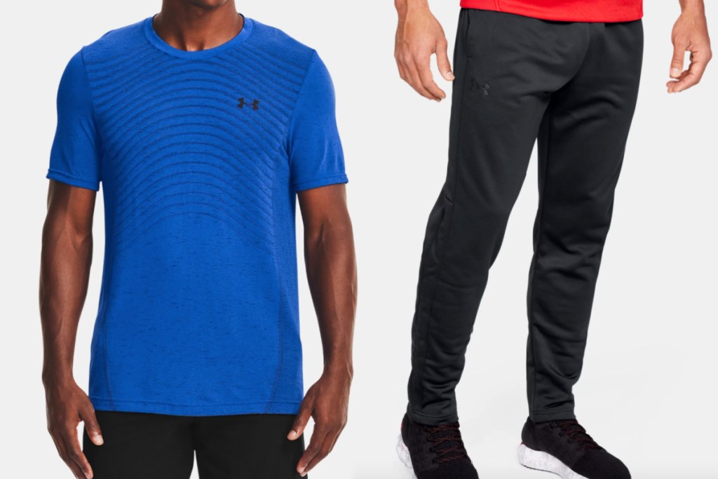 under armour mens tee + pants