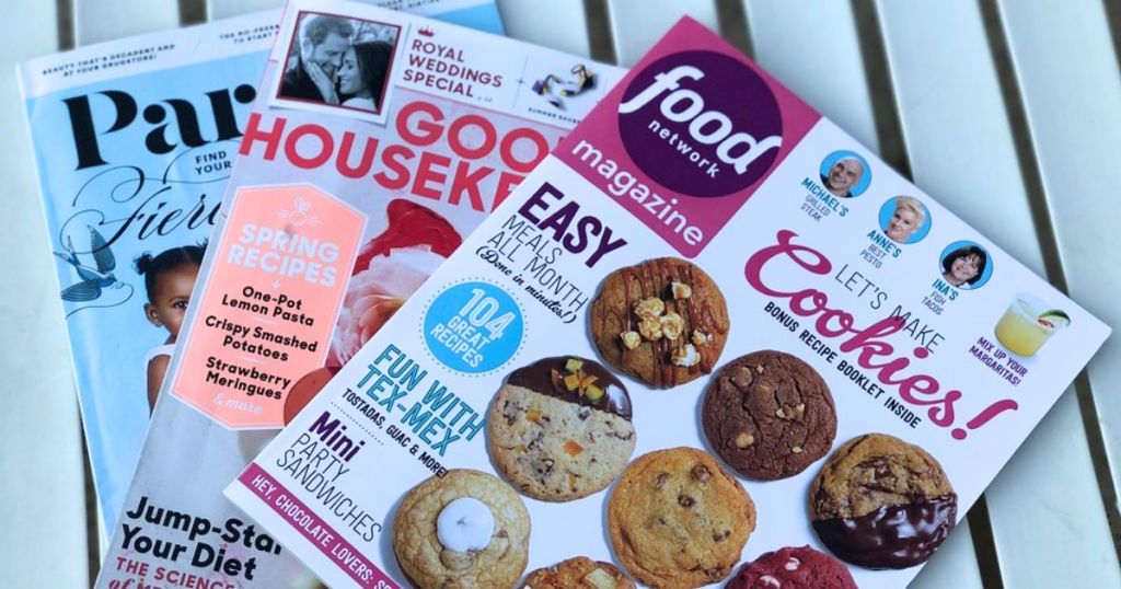 magazines on table