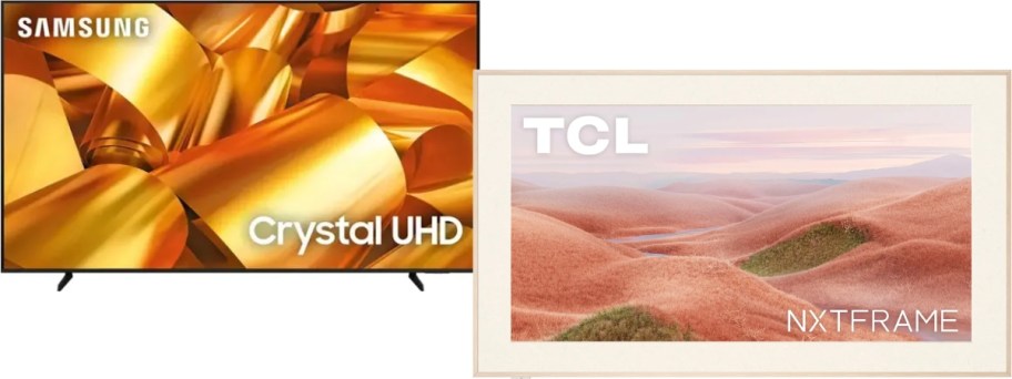 a large Samsung Smart TV and a TCL Frame TV