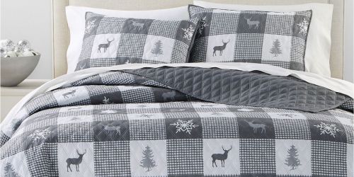 Martha Stewart Collection Quilt Bedding 4-Piece Sets from $23.99 on Macys.online (Regularly $80) | Fun Holiday Prints