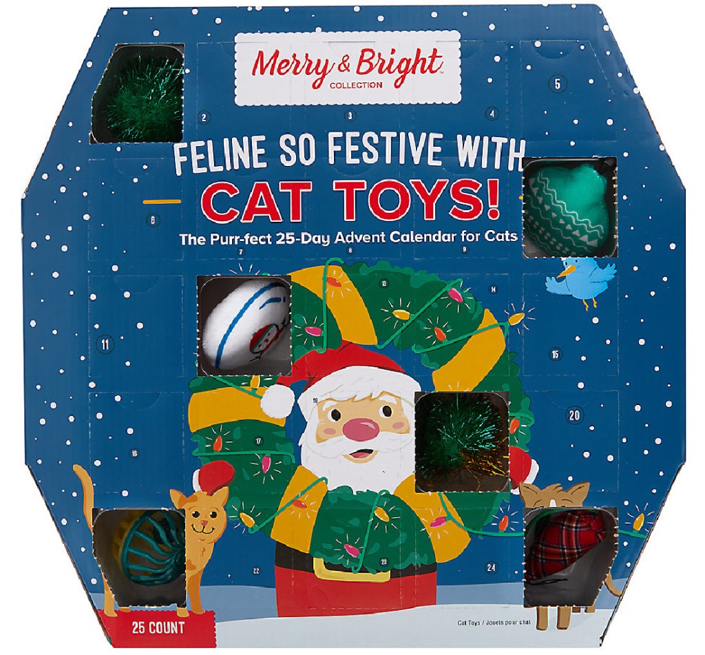 Merry & Bright Holiday Feline So Festive with Cat Toys 25-Day Advent Calendar