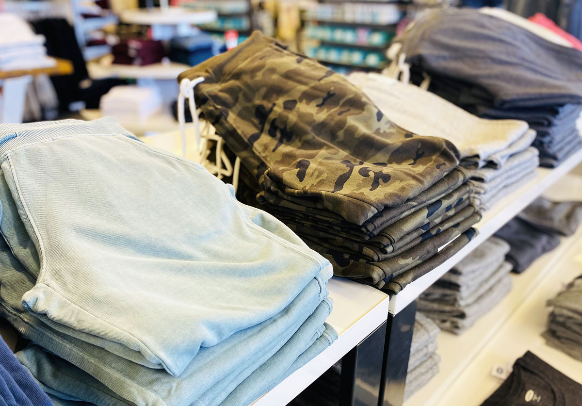 display of joggers at old navy