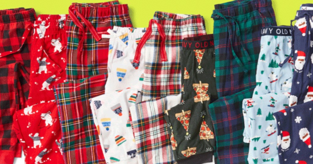 Old Navy Pajama Pants in holiday prints