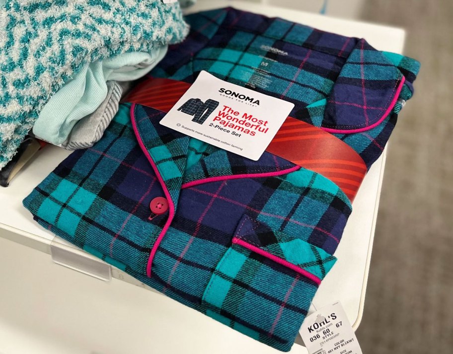 blue flannel pajama set at kohls