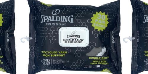 Spalding Men’s Socks 30-Pack Only $10 on Walmart.online | Great Gift Idea for Guys