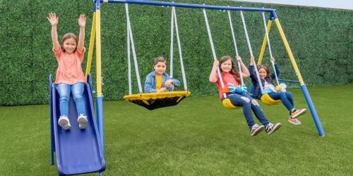 Swing Set Only $99 Shipped on Walmart.online (Regularly $200) | Includes 2 Swings, Saucer, & Slide