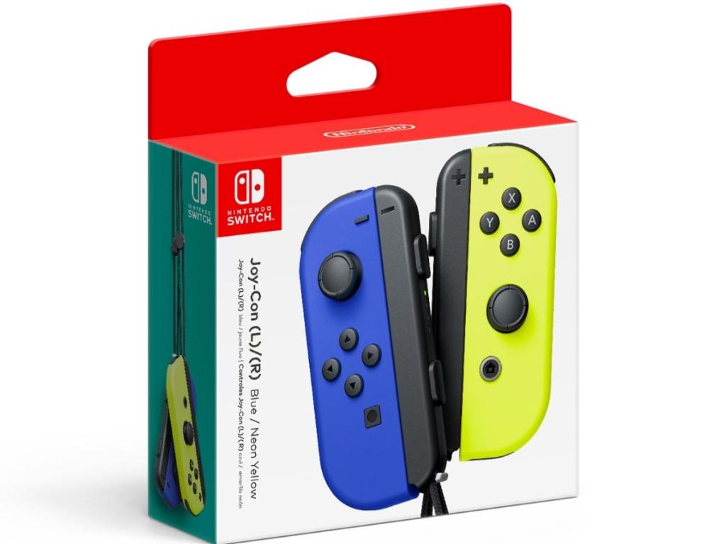 nintendo switch joy con blue and yellow