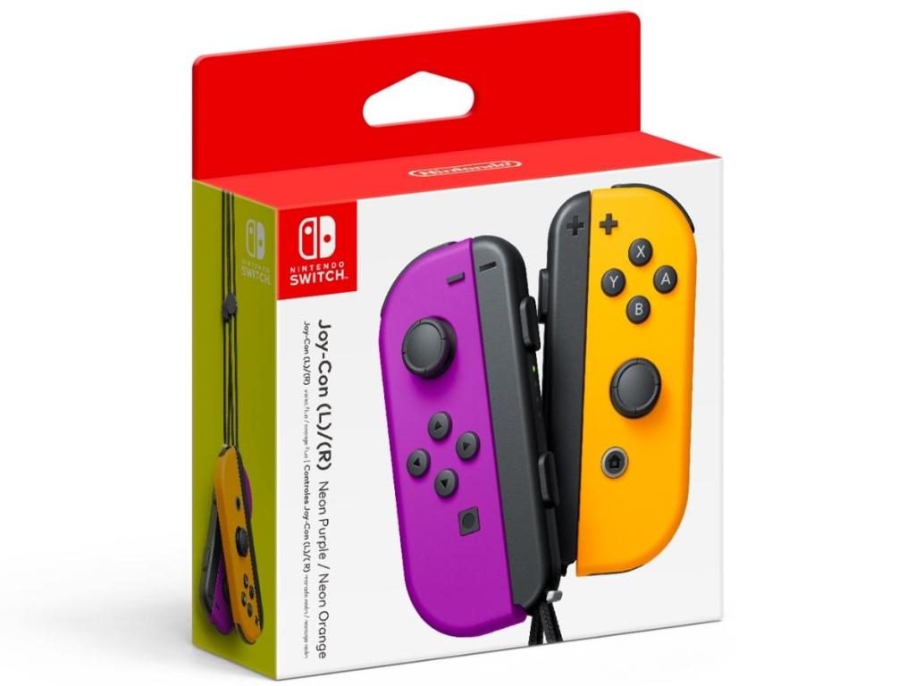 nintendo switch joy con purple and orange