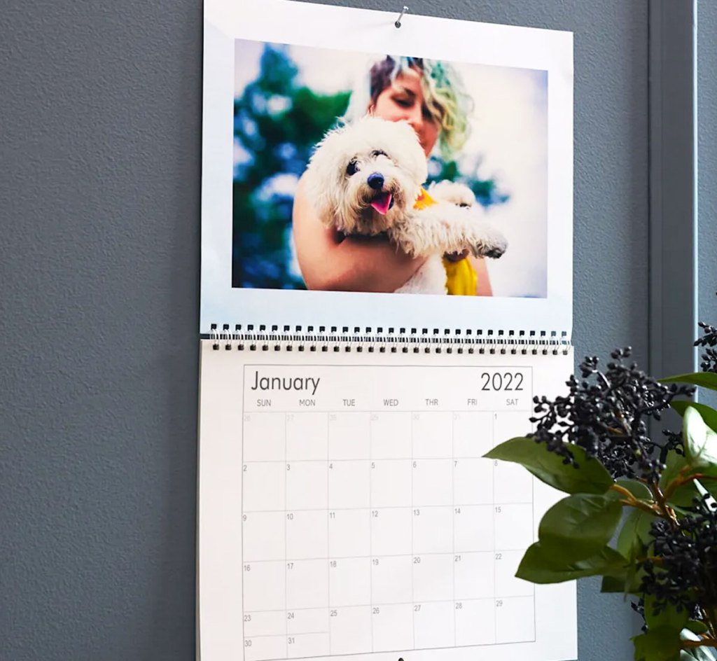 photo calendar on wall