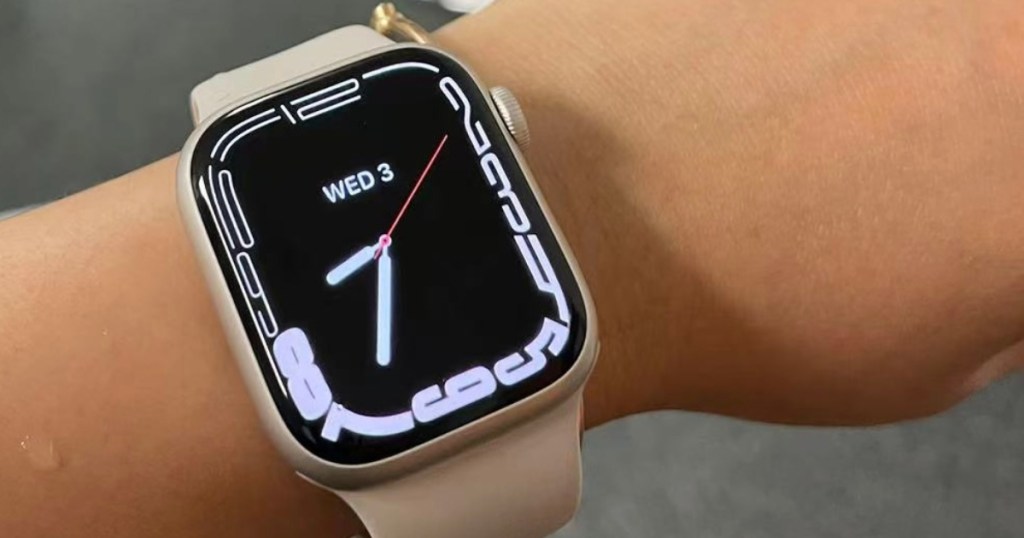 wearing an Apple Watch