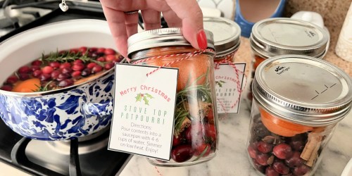 Make DIY Stove Top Potpourri Christmas Jar Gifts