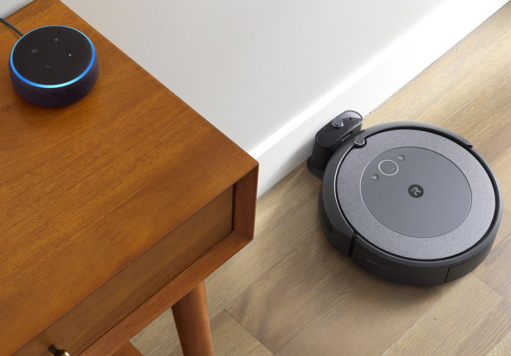 irobot vacuum next to echo dot