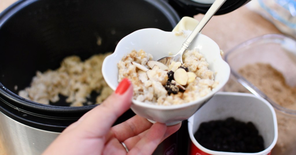 making oatmeal with a rice cooker