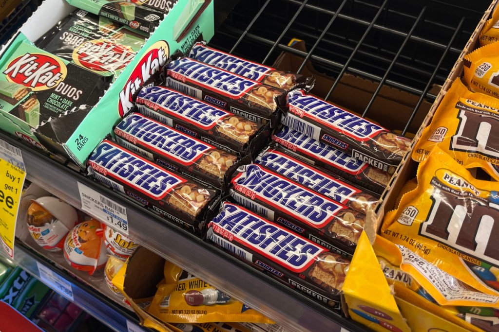 snickers on shelf