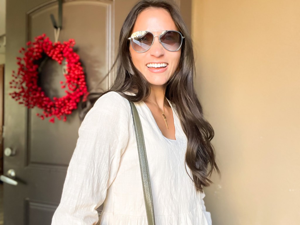 woman in fossil sunglasses