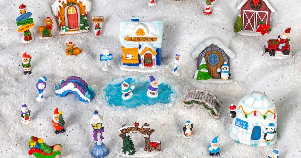 fairy garden christmas set with figurines