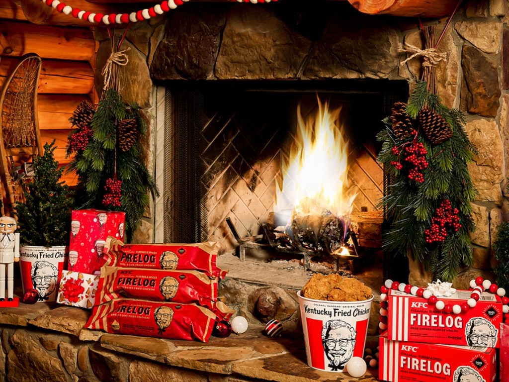 fireplace and KFC firelogs