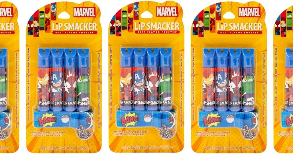 marvel lip smacker lip balm set with lanyard