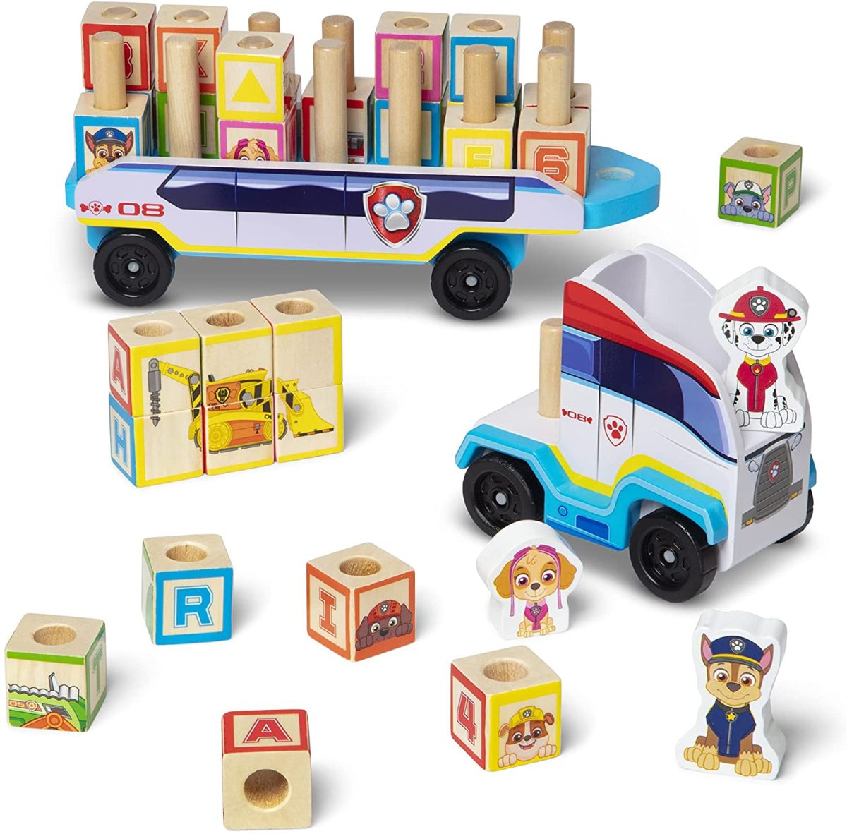 Melissa & Doug PAW Patrol Wooden ABC Block Truck 