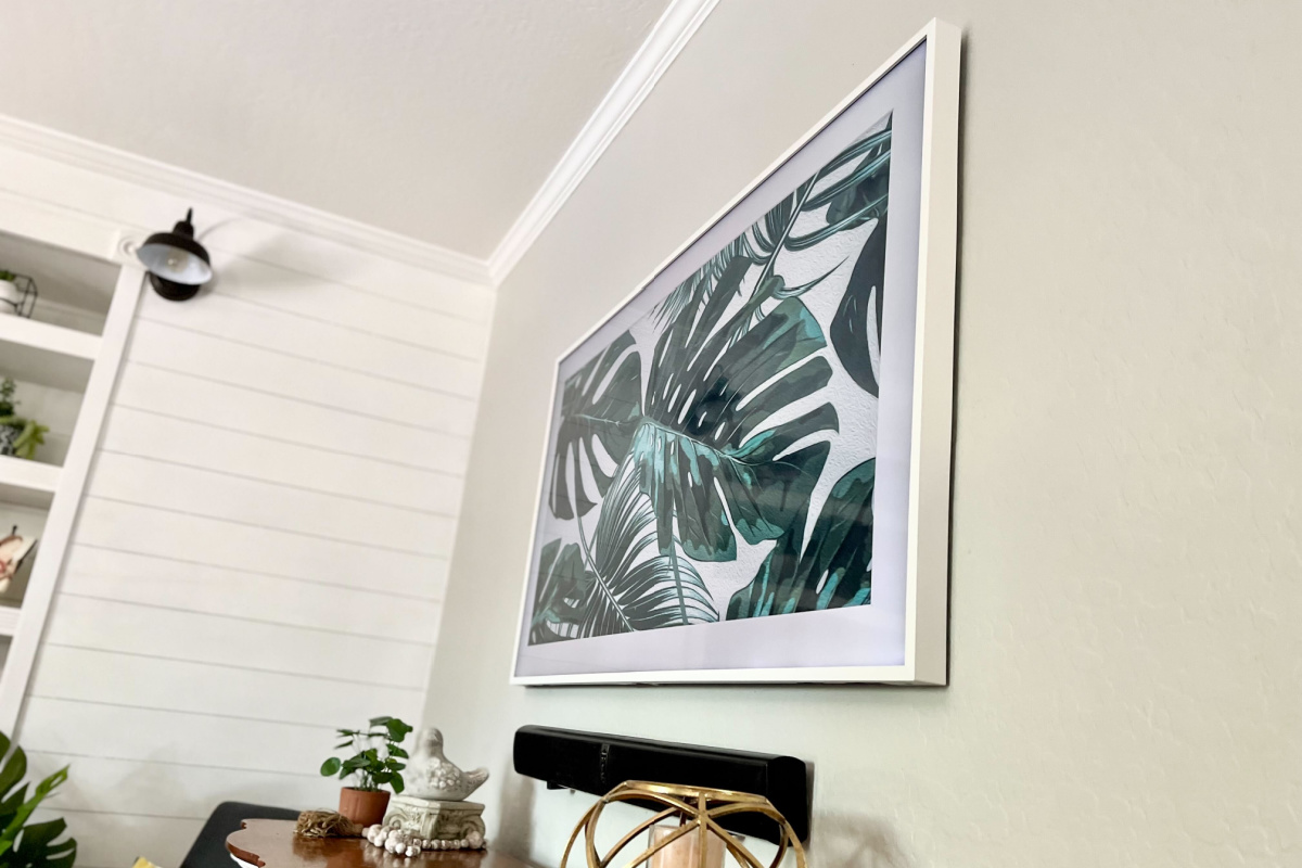 monstera leaves wall art digital download for Samsung frame tv