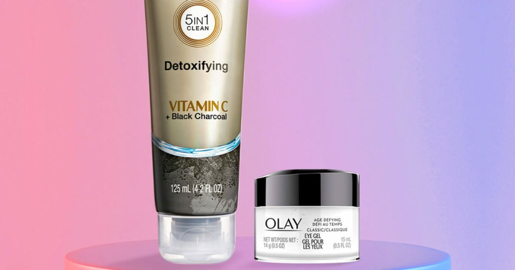 olay face scrub & eye cream