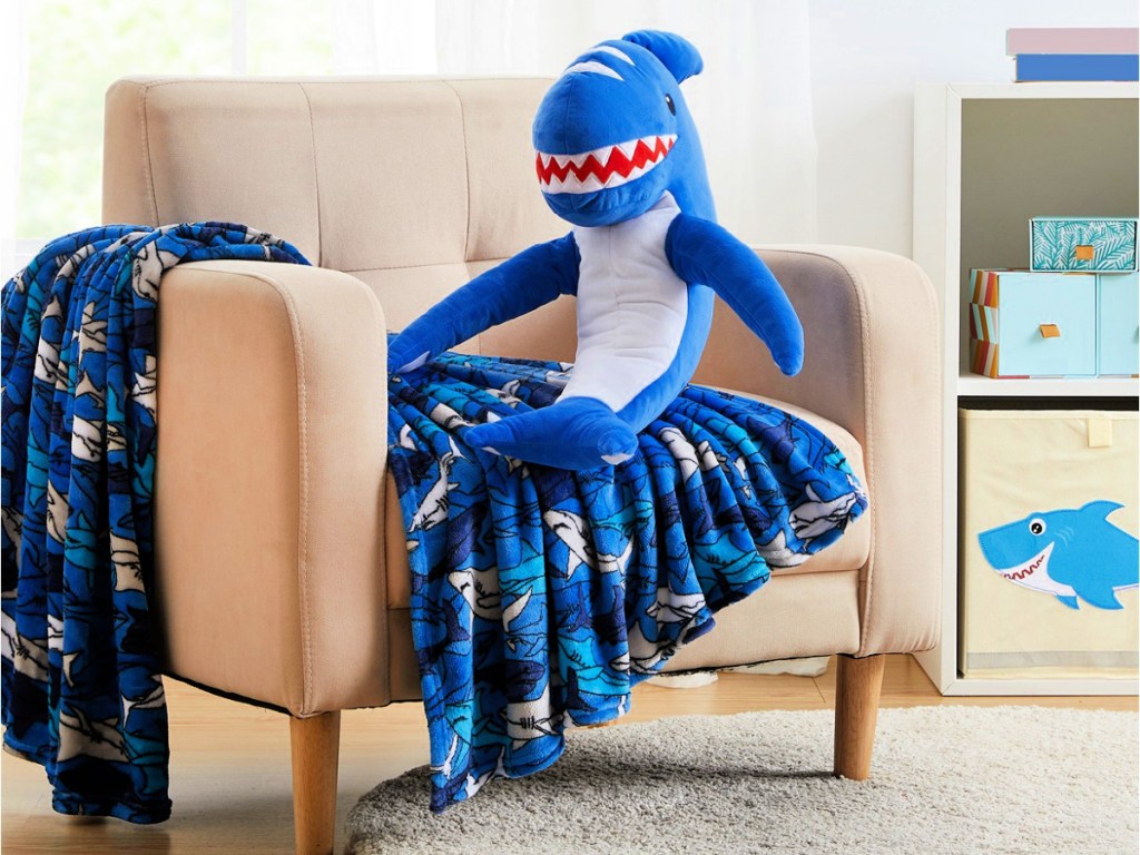 Olivia Finn Shark Throw and Friend