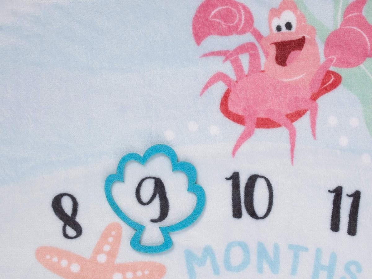 the little mermaid ariel milestone blanket