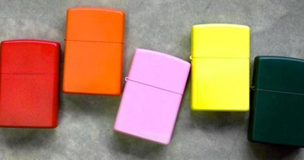 zippo matte lighters in multiple colors