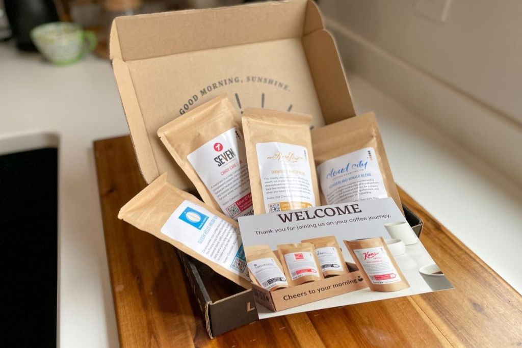 coffee sampkes in coffee subscription box