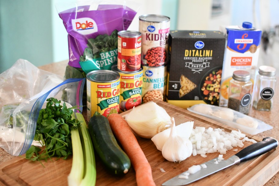 ingredients for minestrone soup