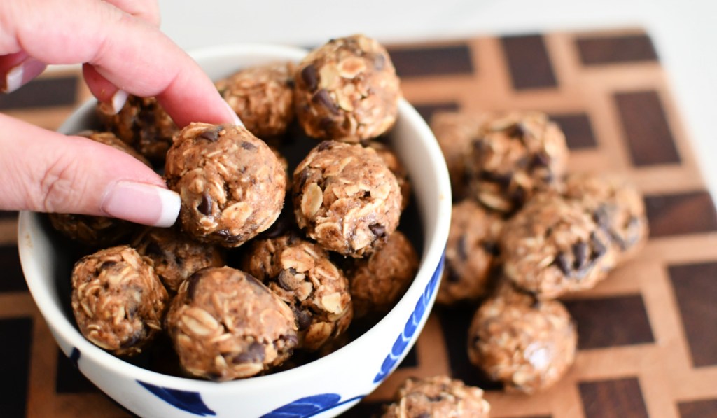 oatmeal energy bite in a bowl