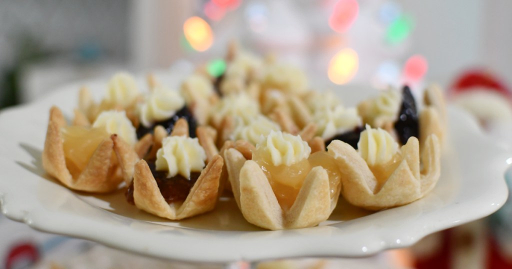 plate with cream cheese tarts