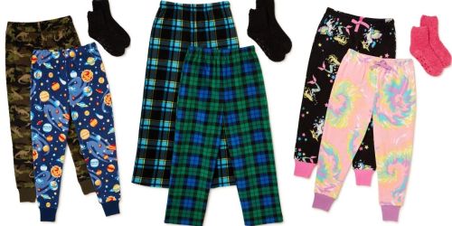 ** Kids Pajama Pants 2-Piece Sets w/ Slipper Socks from $4.74 on Walmart.online