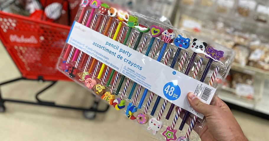 Creatology Pencil Party 48-Pack Only $3.49 on Michaels.online | Fun Valentine Candy Alternative