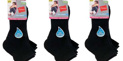 ** Hanes Women’s onlinefort Fit Ankle Socks 6-Pack Only $6.29 on Amazon