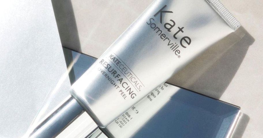 silver tube of Kate Somerville KateCeuticals Resurfacing Overnight Peel 